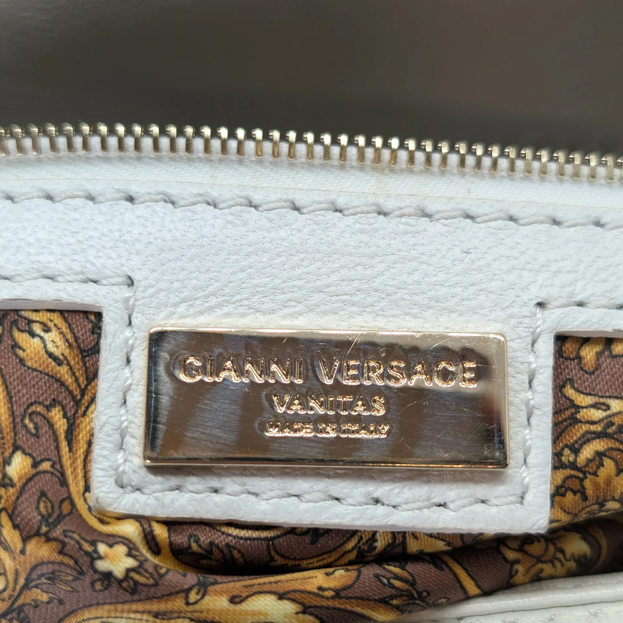 Versace Vanitas Barocco Handbag White - Image 16
