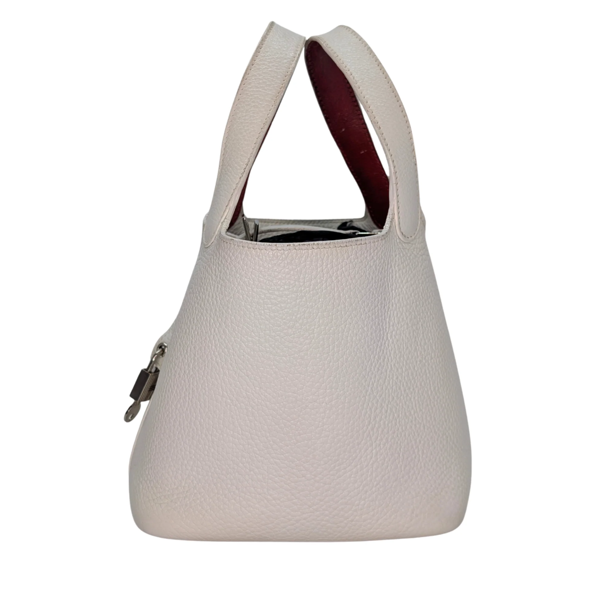 Hermès Picotin Lock PM 18 Bag Stamp J Beton/White - Image 3