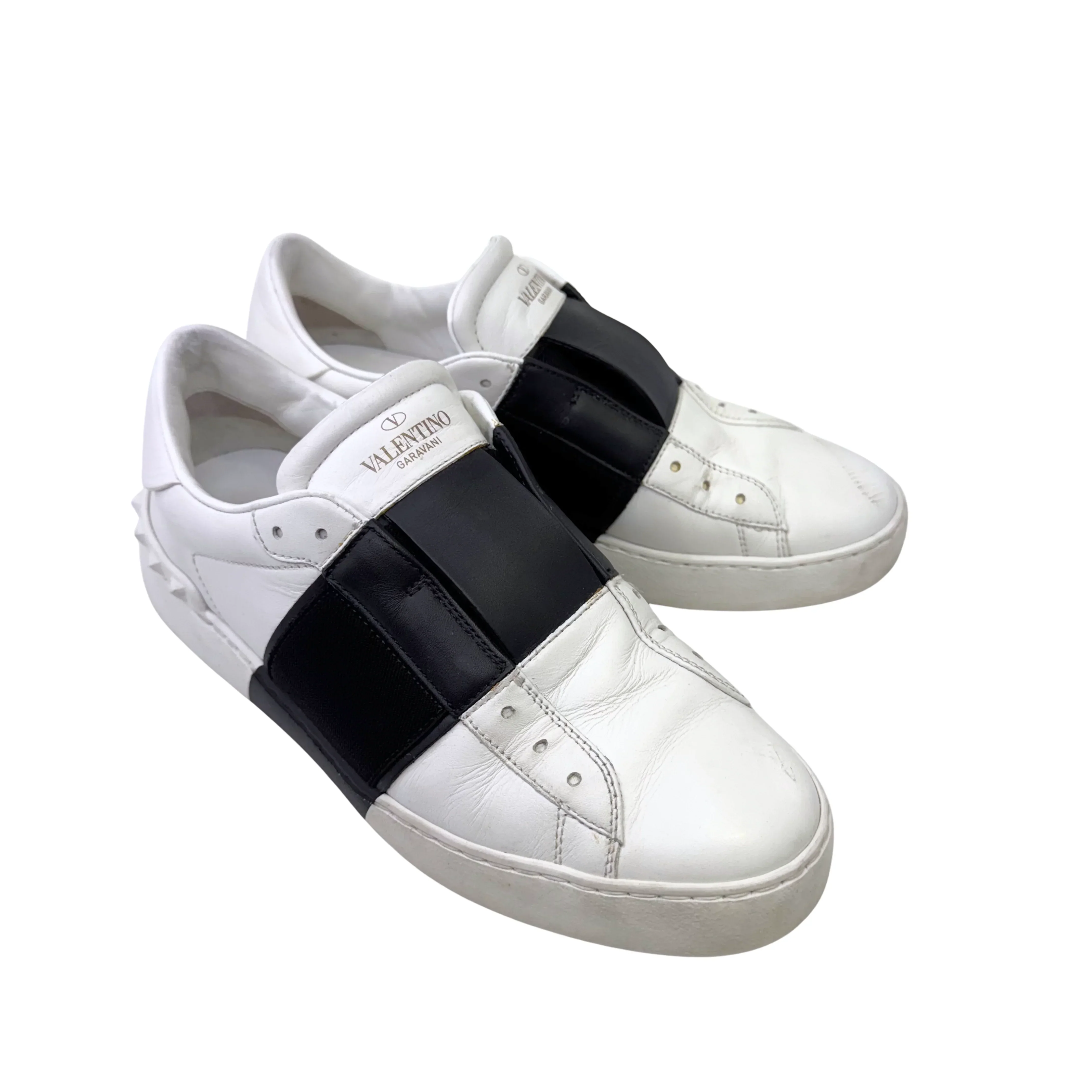 Valentino Open Slip On Sneaker White & Black Women's Size 38 - Image 3