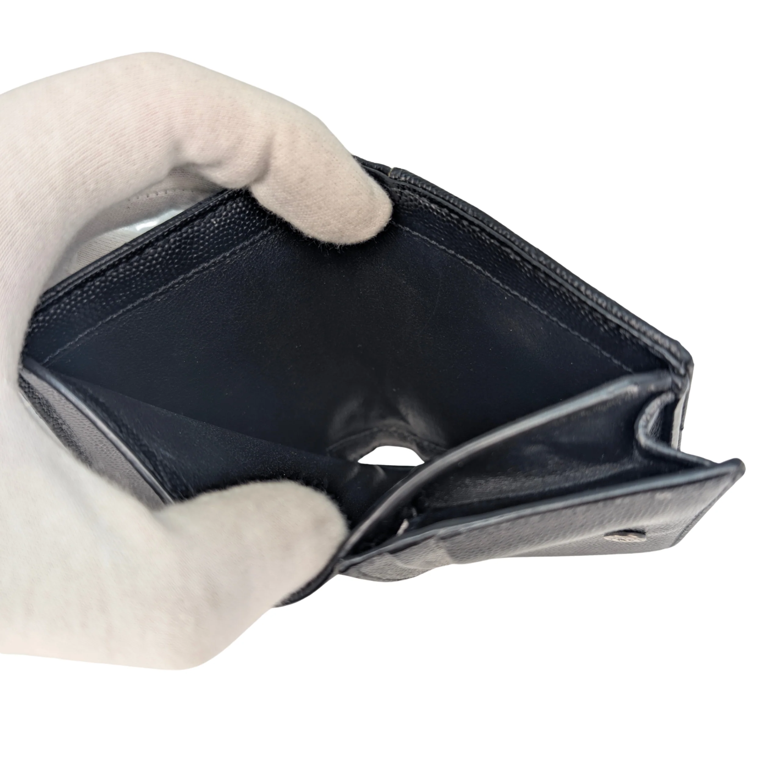 Yves Saint Laurent Cassandre Metalasse Wallet Black - Image 15