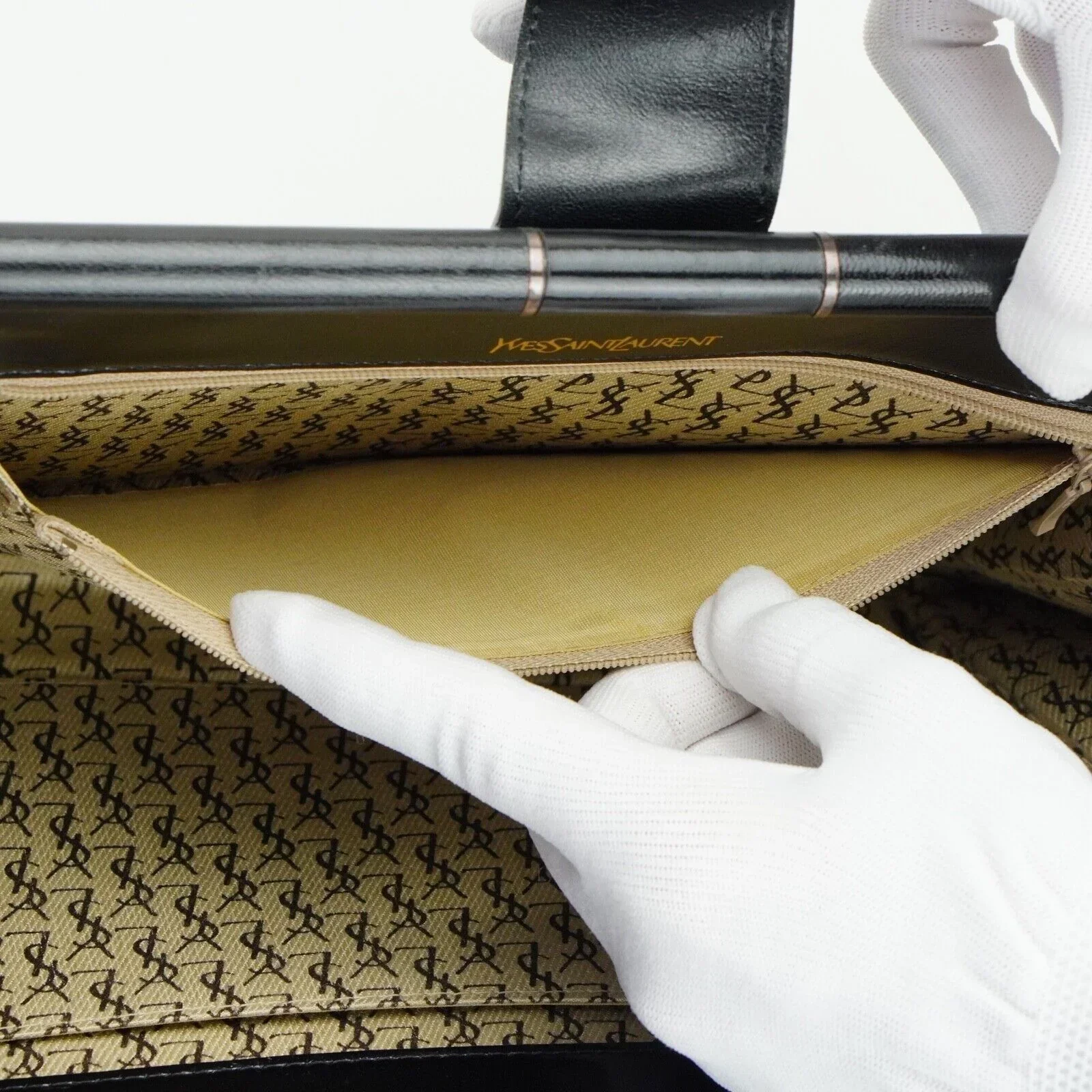YSL Yves Saint Laurent Quilted Leather Clutch Bag Black - Image 13