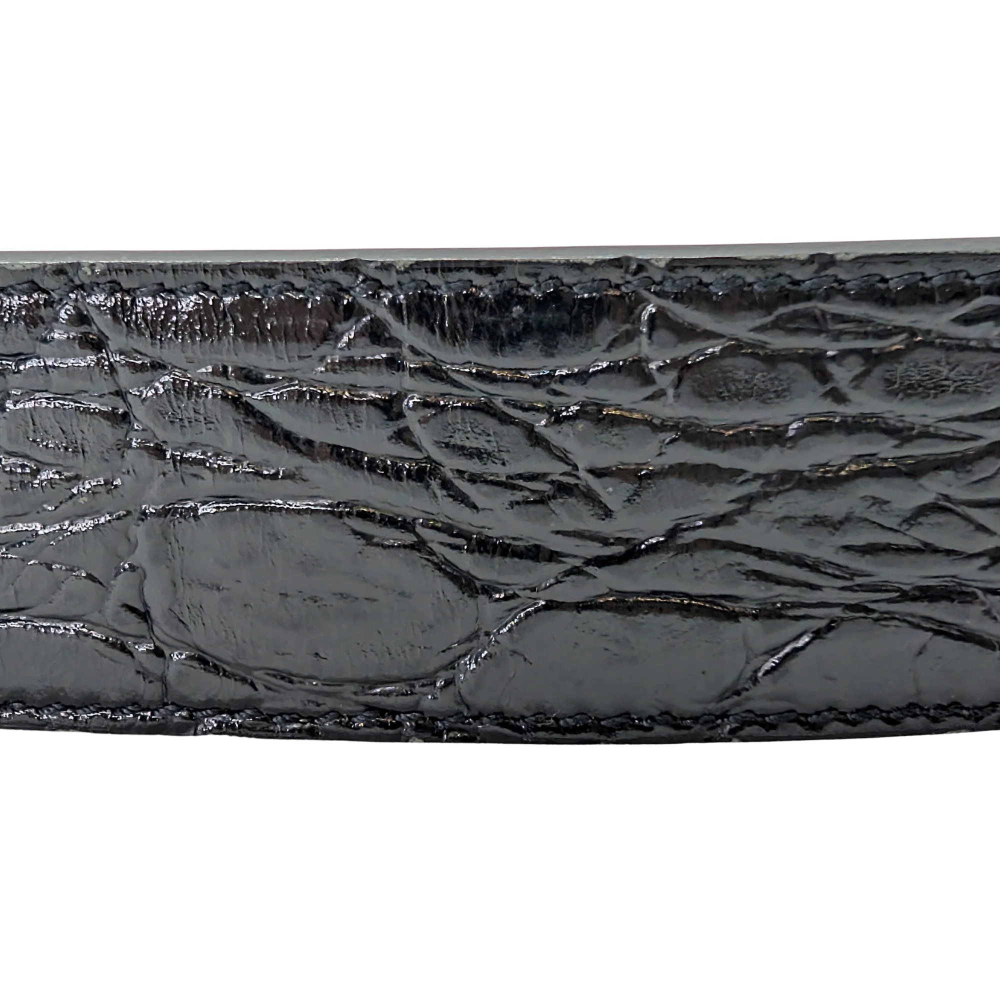 Yves Saint Lauren Embossed Crocodile Belt Black 80cm - Image 10