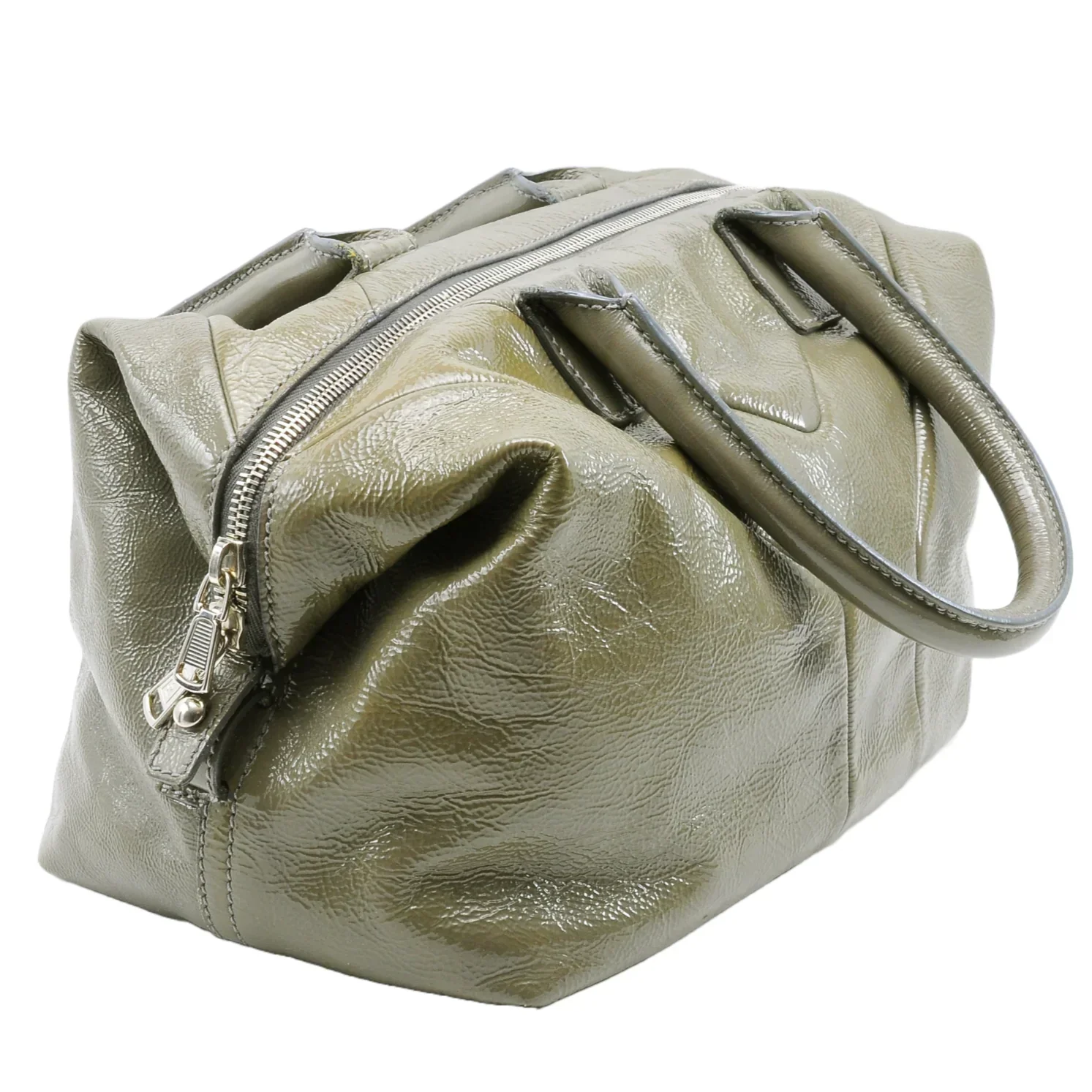 Yves Saint Laurent Easy Patent Leather Boston Bag Olive - Image 3