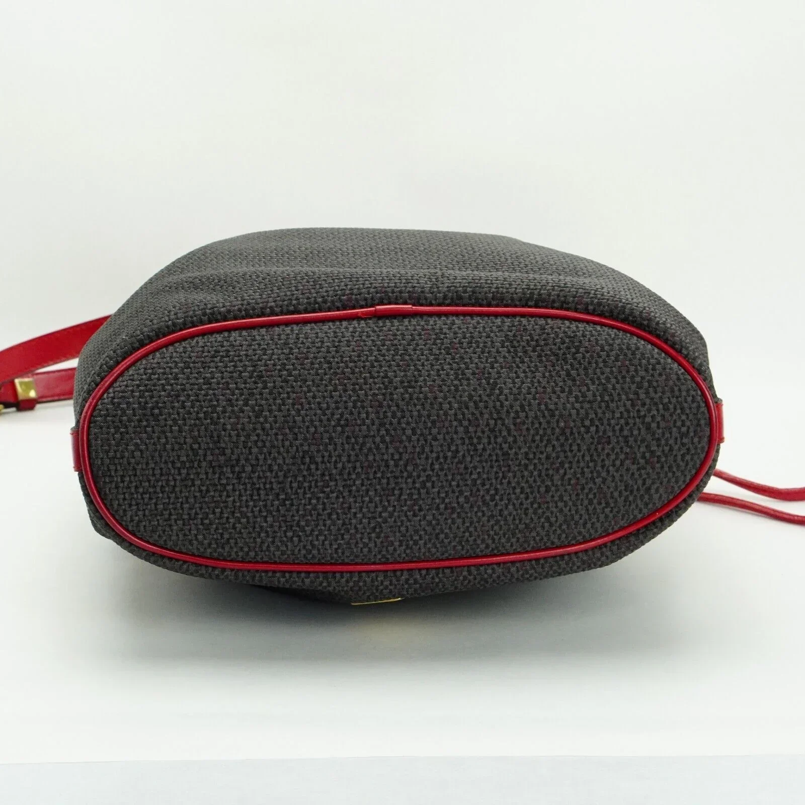 Yves Saint Laurent YSL Noe Canvas Bucket Drawstring Bag Red - Image 3